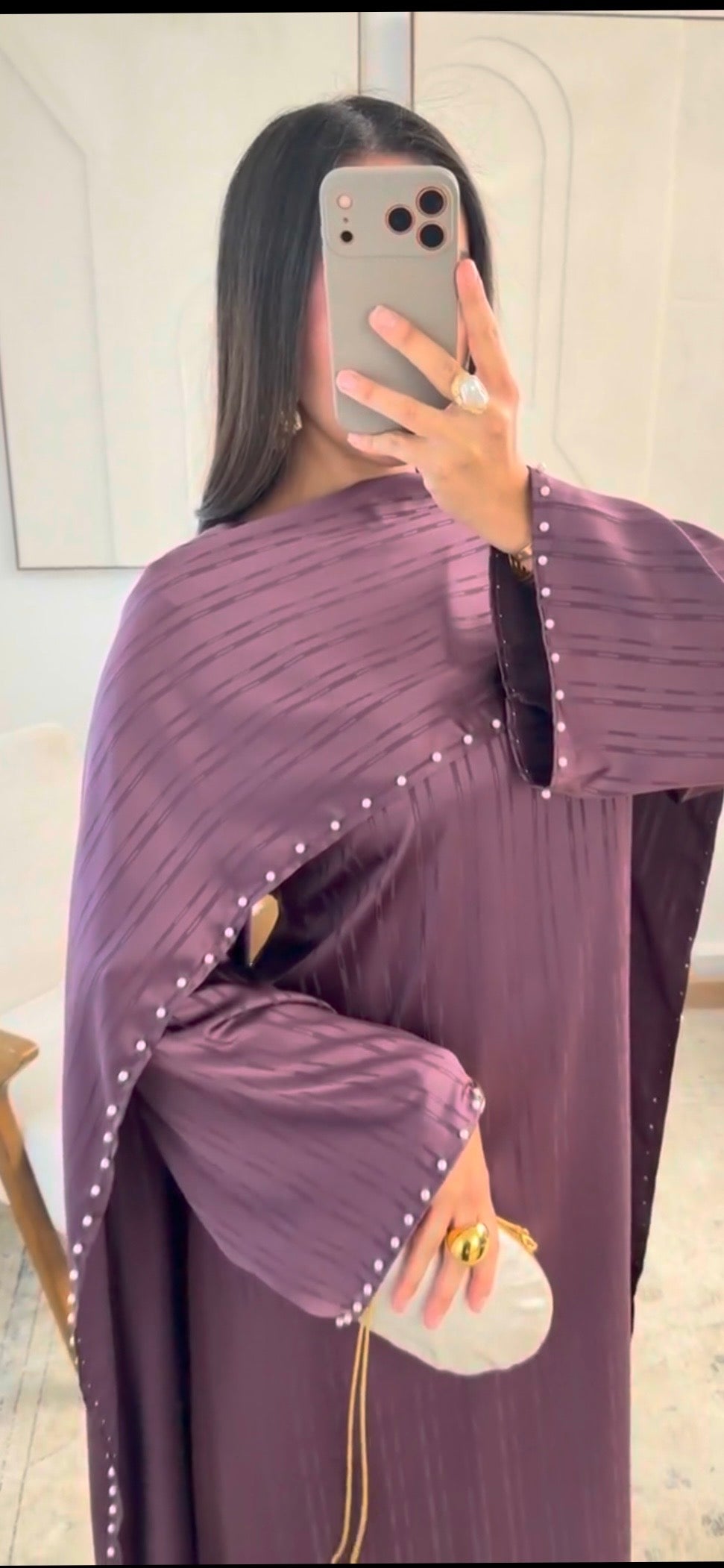 Abaya Eid Perle – Aubergine
