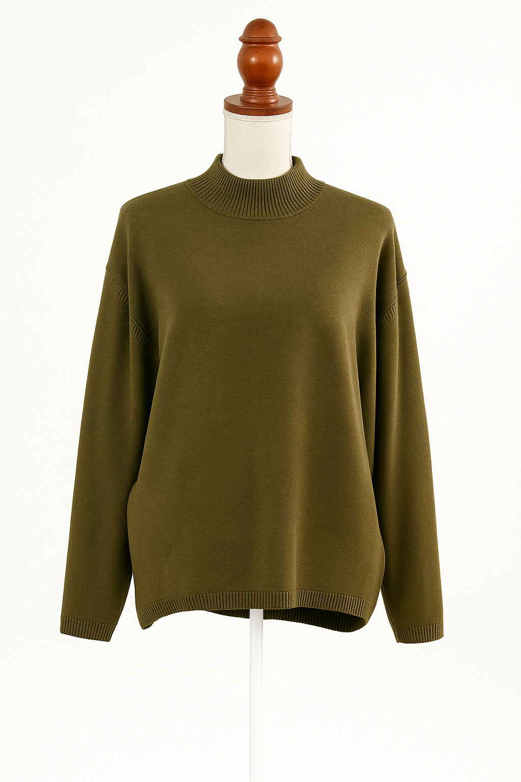 Pull col montant kaki