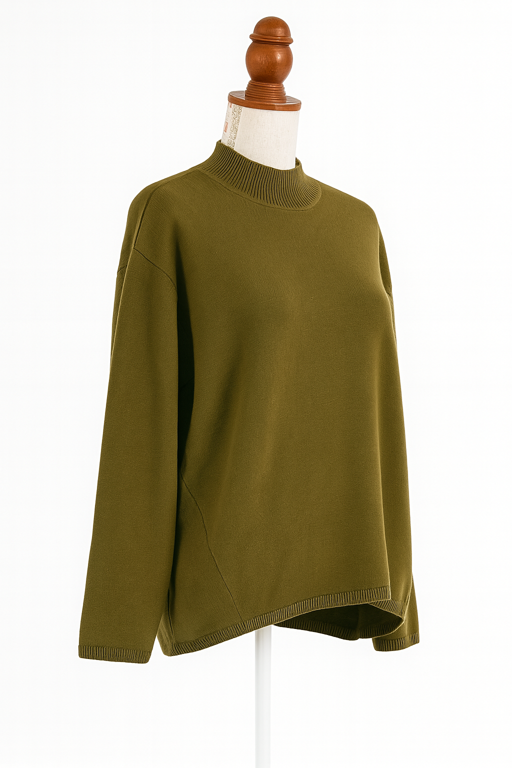 Pull col montant kaki